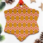 Orange Circle Polka Ornament (Snowflake) Front