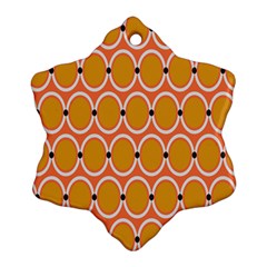 Orange Circle Polka Snowflake Ornament (Two Sides)