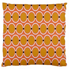 Orange Circle Polka Large Cushion Case (One Side)