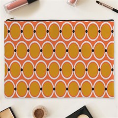 Orange Circle Polka Cosmetic Bag (xxxl)  by Mariart