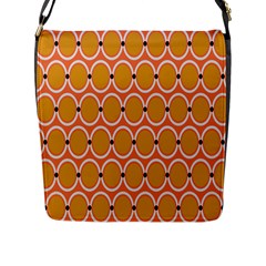 Orange Circle Polka Flap Messenger Bag (l)  by Mariart