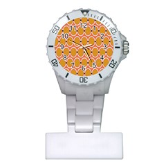 Orange Circle Polka Plastic Nurses Watch