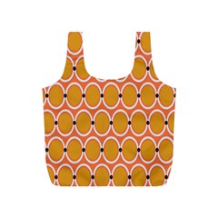 Orange Circle Polka Full Print Recycle Bags (S) 