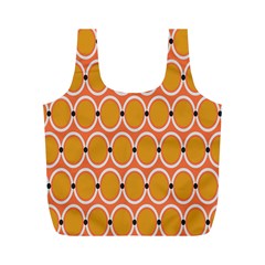 Orange Circle Polka Full Print Recycle Bags (m)  by Mariart