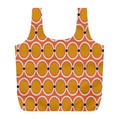 Orange Circle Polka Full Print Recycle Bags (l)  by Mariart