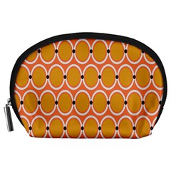 Orange Circle Polka Accessory Pouches (Large) 