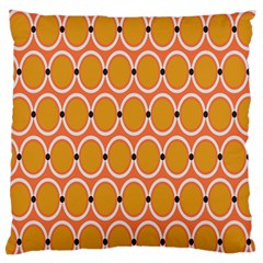 Orange Circle Polka Large Flano Cushion Case (one Side) by Mariart