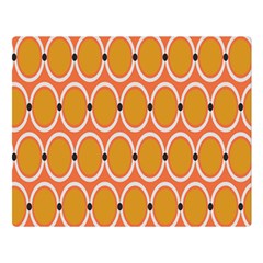 Orange Circle Polka Double Sided Flano Blanket (Large) 