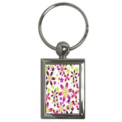 Star Flower Purple Pink Key Chains (rectangle)  by Mariart