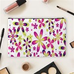 Star Flower Purple Pink Cosmetic Bag (Large)  Back