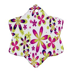 Star Flower Purple Pink Ornament (snowflake) by Mariart