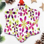 Star Flower Purple Pink Ornament (Snowflake) Front