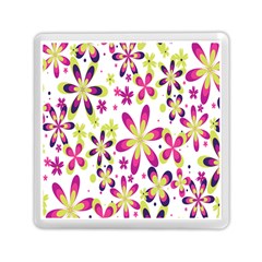 Star Flower Purple Pink Memory Card Reader (square)  by Mariart