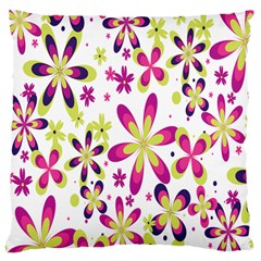 Star Flower Purple Pink Large Cushion Case (one Side) by Mariart