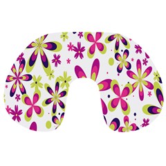 Star Flower Purple Pink Travel Neck Pillows by Mariart