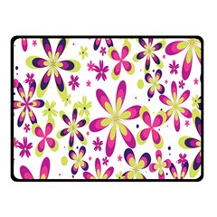 Star Flower Purple Pink Double Sided Fleece Blanket (small)  by Mariart