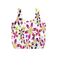 Star Flower Purple Pink Full Print Recycle Bags (s)  by Mariart