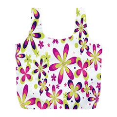 Star Flower Purple Pink Full Print Recycle Bags (l)  by Mariart