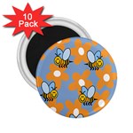 Wasp Bee Honey Flower Floral Star Orange Yellow Gray 2.25  Magnets (10 pack)  Front