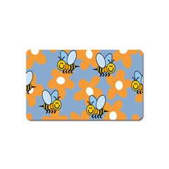 Wasp Bee Honey Flower Floral Star Orange Yellow Gray Magnet (name Card) by Mariart