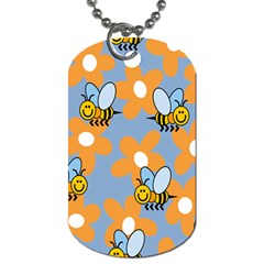 Wasp Bee Honey Flower Floral Star Orange Yellow Gray Dog Tag (two Sides) by Mariart