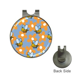 Wasp Bee Honey Flower Floral Star Orange Yellow Gray Hat Clips With Golf Markers by Mariart