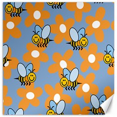 Wasp Bee Honey Flower Floral Star Orange Yellow Gray Canvas 12  X 12   by Mariart