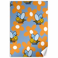 Wasp Bee Honey Flower Floral Star Orange Yellow Gray Canvas 20  X 30   by Mariart