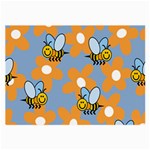 Wasp Bee Honey Flower Floral Star Orange Yellow Gray Large Glasses Cloth (2-Side) Front