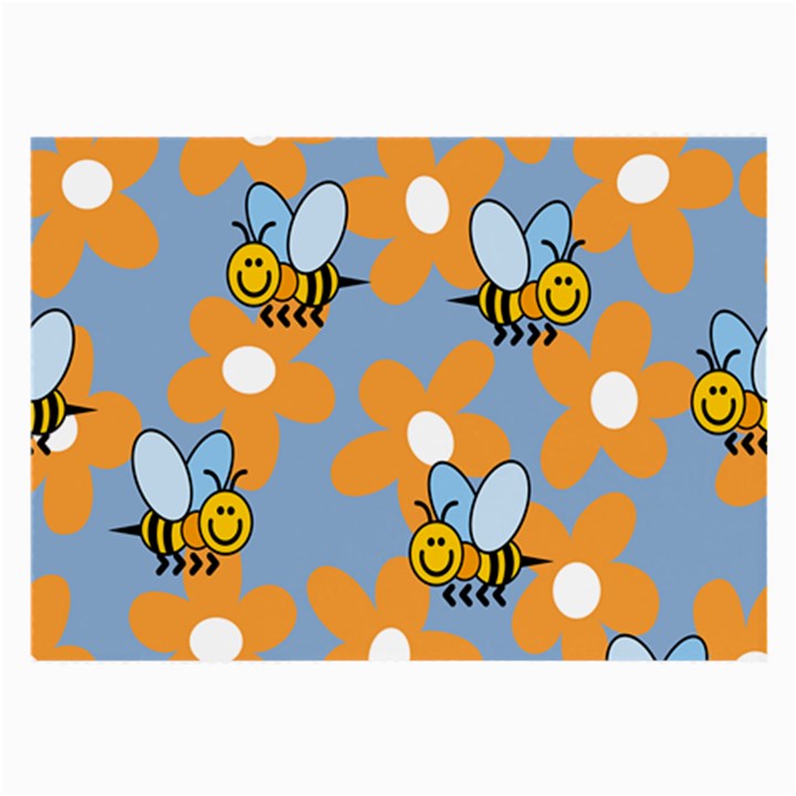 Wasp Bee Honey Flower Floral Star Orange Yellow Gray Large Glasses Cloth (2-Side)