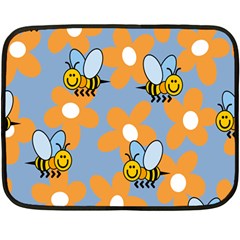 Wasp Bee Honey Flower Floral Star Orange Yellow Gray Double Sided Fleece Blanket (mini)  by Mariart