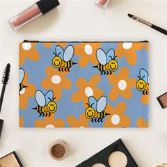 Wasp Bee Honey Flower Floral Star Orange Yellow Gray Cosmetic Bag (large)  by Mariart