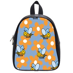 Wasp Bee Honey Flower Floral Star Orange Yellow Gray School Bags (small)  by Mariart