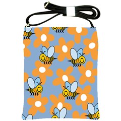 Wasp Bee Honey Flower Floral Star Orange Yellow Gray Shoulder Sling Bags by Mariart