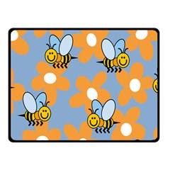 Wasp Bee Honey Flower Floral Star Orange Yellow Gray Fleece Blanket (small) by Mariart