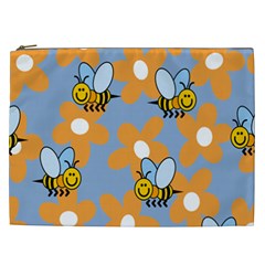 Wasp Bee Honey Flower Floral Star Orange Yellow Gray Cosmetic Bag (xxl)  by Mariart