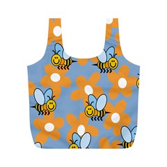 Wasp Bee Honey Flower Floral Star Orange Yellow Gray Full Print Recycle Bags (m)  by Mariart