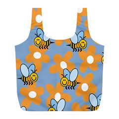 Wasp Bee Honey Flower Floral Star Orange Yellow Gray Full Print Recycle Bags (l)  by Mariart