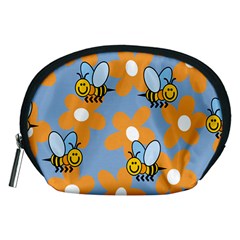 Wasp Bee Honey Flower Floral Star Orange Yellow Gray Accessory Pouches (medium)  by Mariart