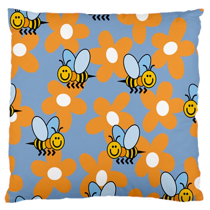 Wasp Bee Honey Flower Floral Star Orange Yellow Gray Large Flano Cushion Case (Two Sides)