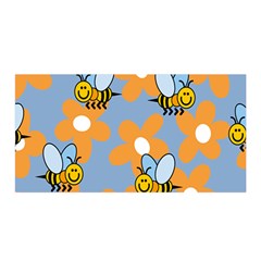 Wasp Bee Honey Flower Floral Star Orange Yellow Gray Satin Wrap by Mariart