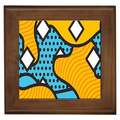 Wave Chevron Orange Blue Circle Plaid Polka Dot Framed Tiles