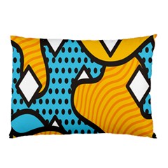 Wave Chevron Orange Blue Circle Plaid Polka Dot Pillow Case by Mariart