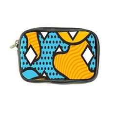 Wave Chevron Orange Blue Circle Plaid Polka Dot Coin Purse by Mariart