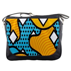 Wave Chevron Orange Blue Circle Plaid Polka Dot Messenger Bags by Mariart