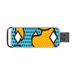 Wave Chevron Orange Blue Circle Plaid Polka Dot Portable Usb Flash (two Sides) by Mariart