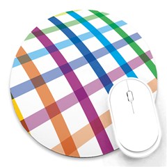 Webbing Line Color Rainbow Round Mousepads by Mariart