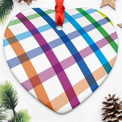 Webbing Line Color Rainbow Ornament (heart) by Mariart