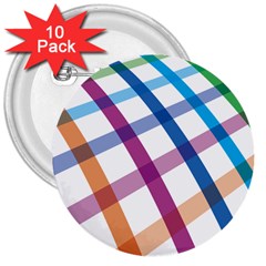 Webbing Line Color Rainbow 3  Buttons (10 Pack)  by Mariart