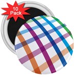 Webbing Line Color Rainbow 3  Magnets (10 pack)  Front